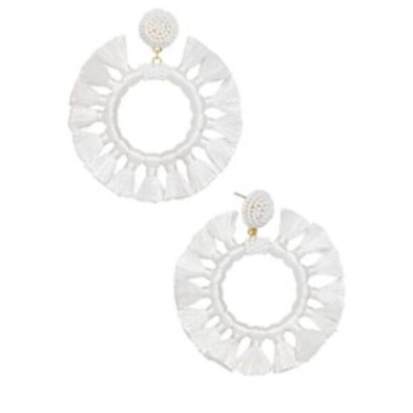 BaubleBar Adrita Hoop Earrings in white - Picture 1 of 7